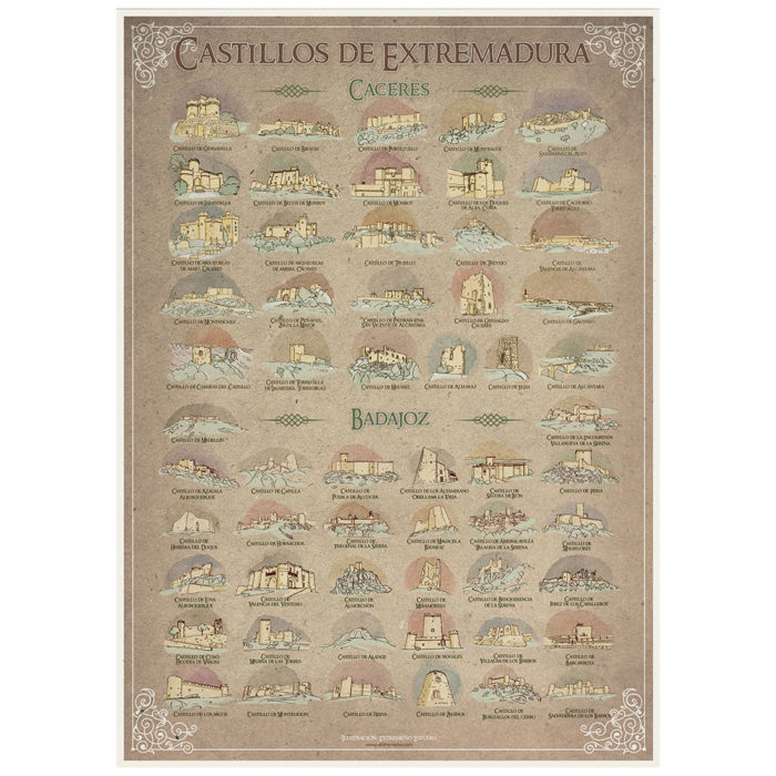 Poster castillos de Extremadura
